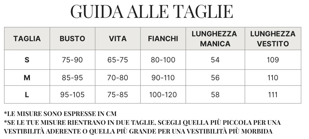 Guida alle taglie per questo capo