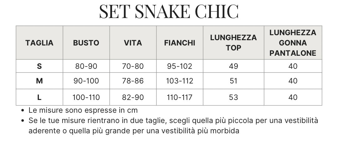 Guida alle taglie per questo capo