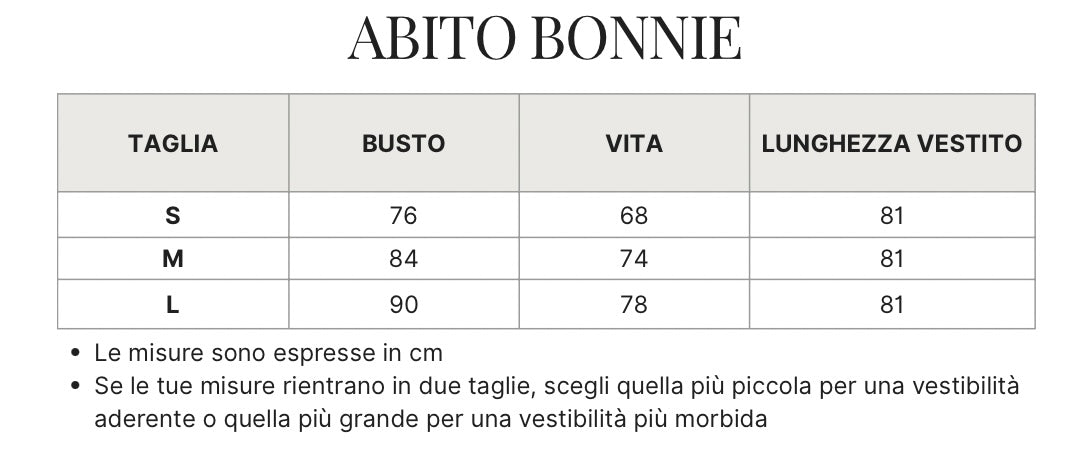 Guida alle taglie per questo capo