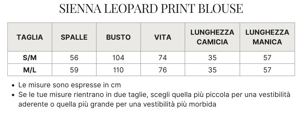 Guida alle taglie per questo capo