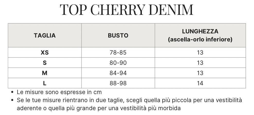 Guida alle taglie per questo capo