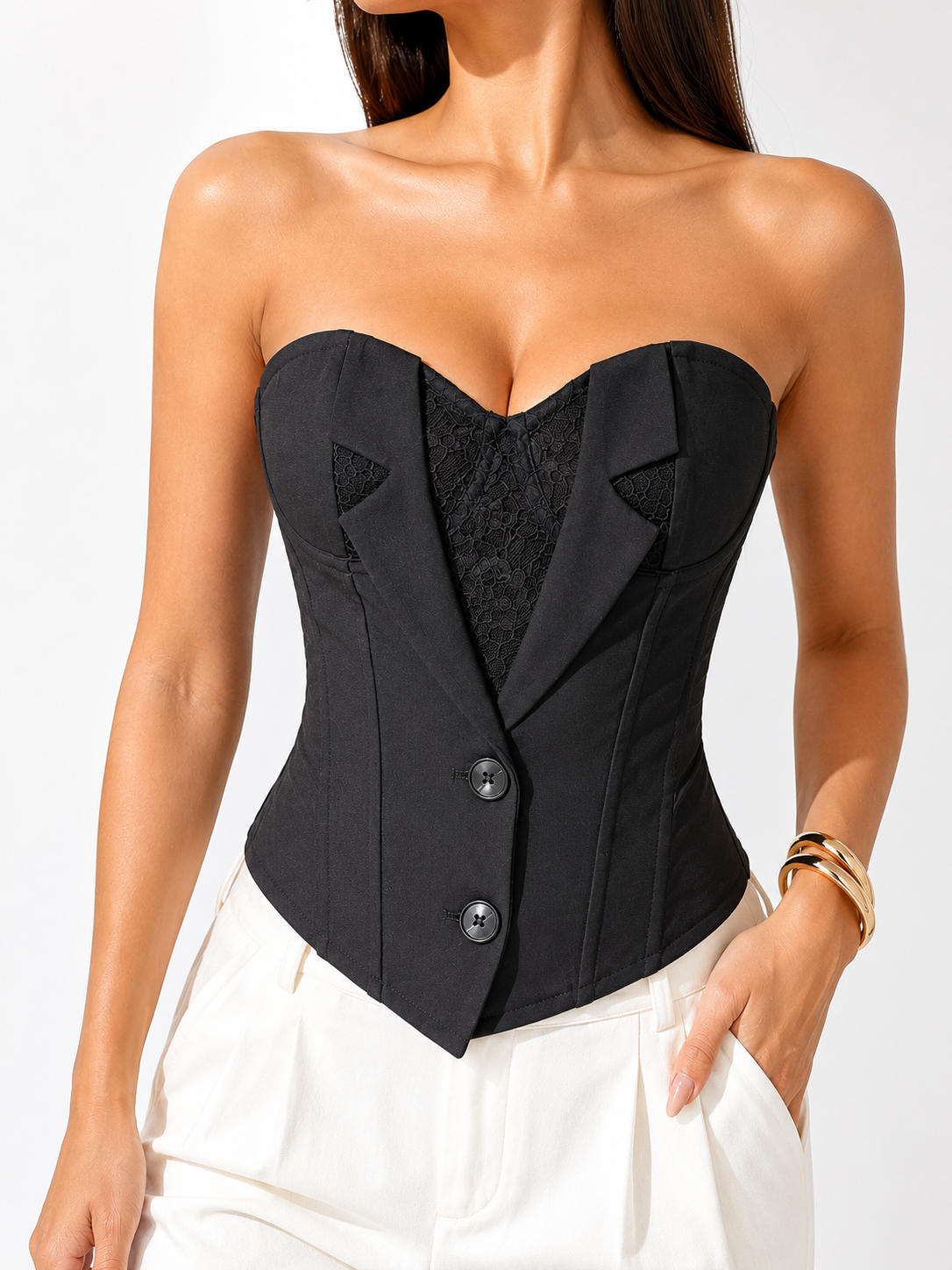 Top Bustier Lace Black