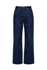 Jeans Diamond Wave - Blu