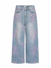Jeans Floral - Rosa