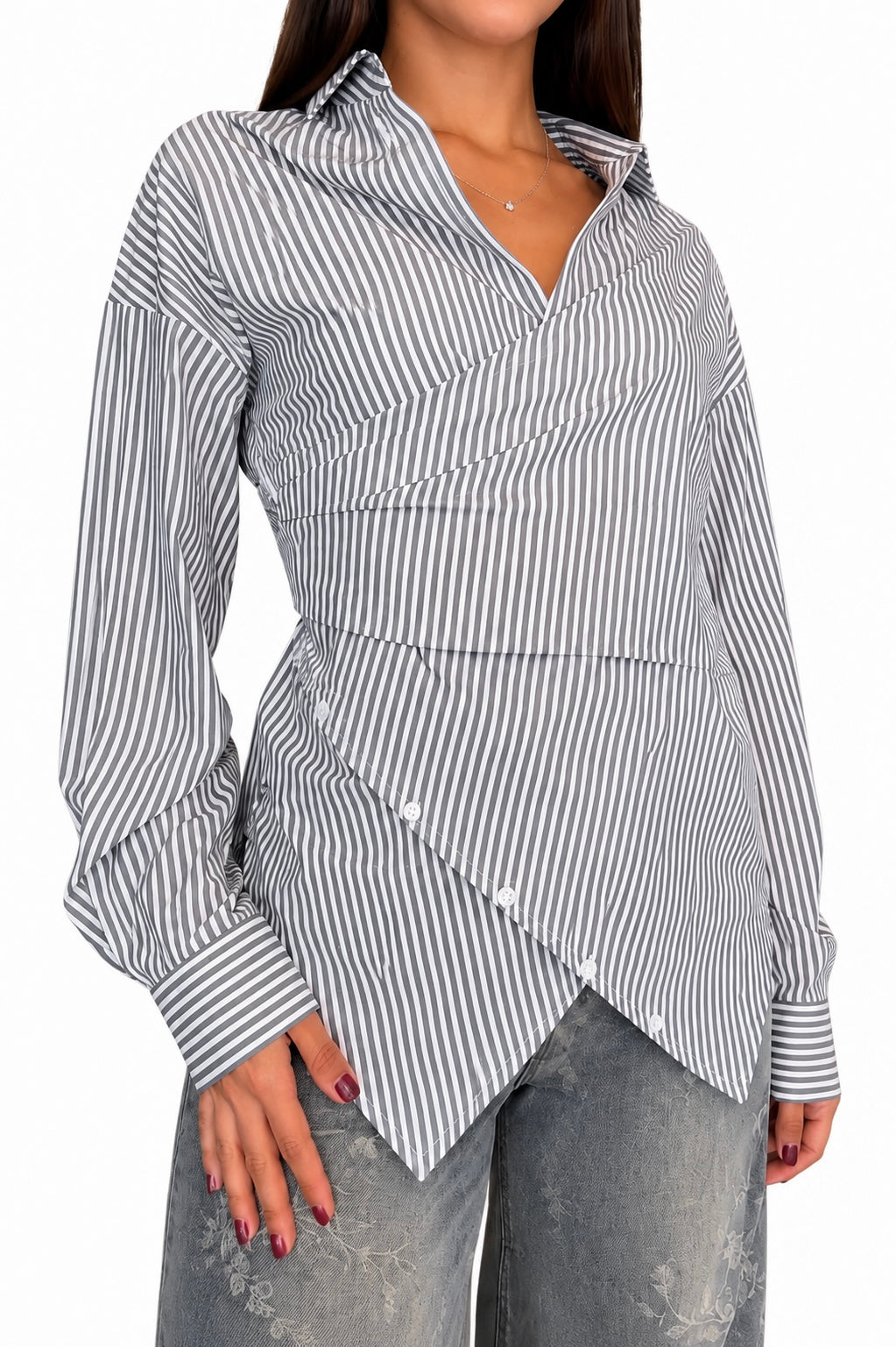 Camicia Stripes - Bianco/grigio