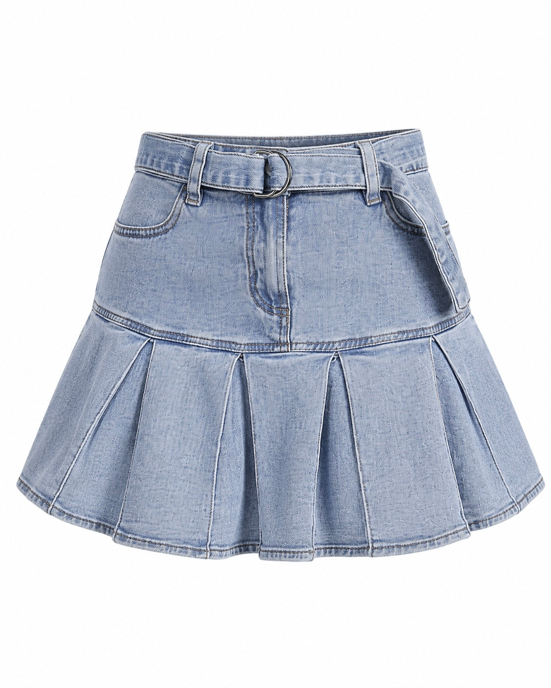 Gonna Denim Plissé
