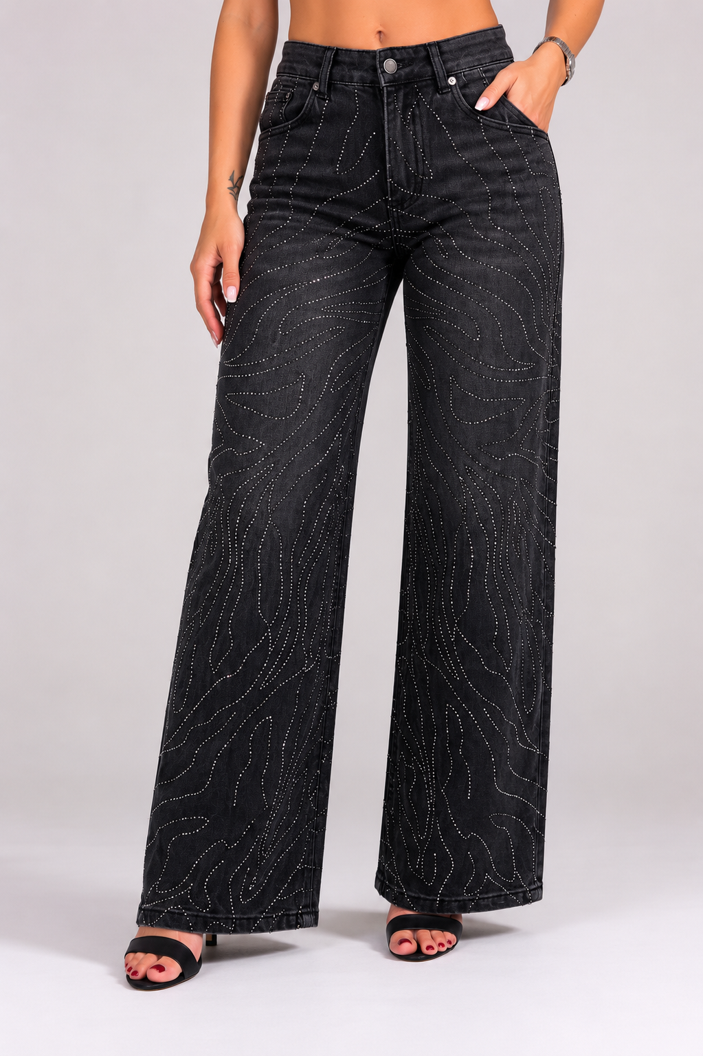 Jeans Diamond Wave - Grigio scuro