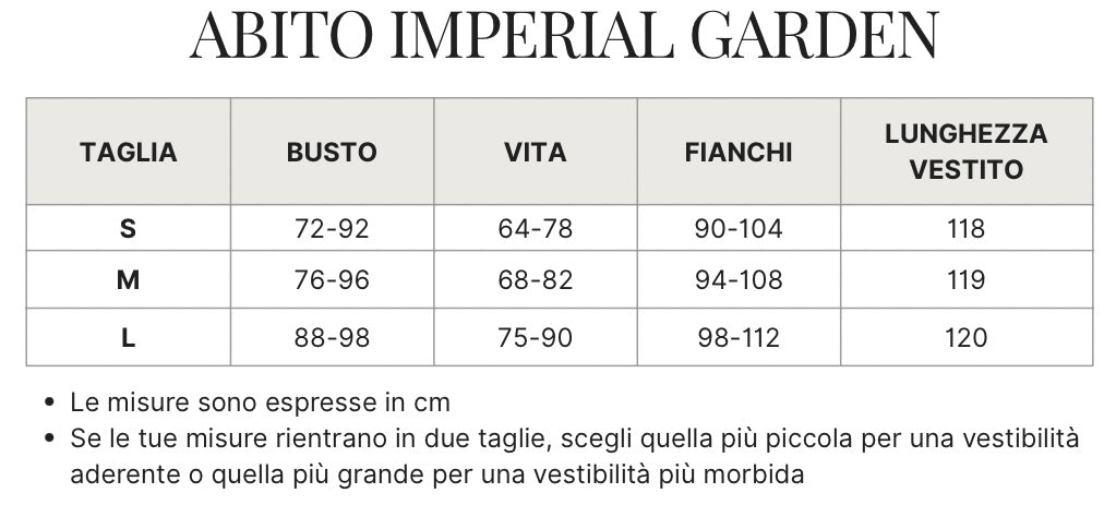 Guida alle taglie per questo capo