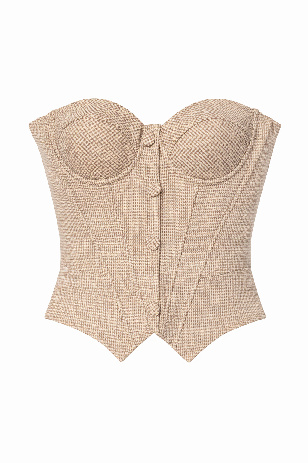 Bustier Pied de Poule - Beige